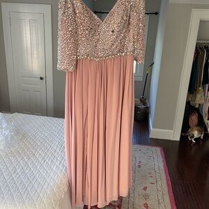 Terani Couture Pink Long Sleeve Dress
